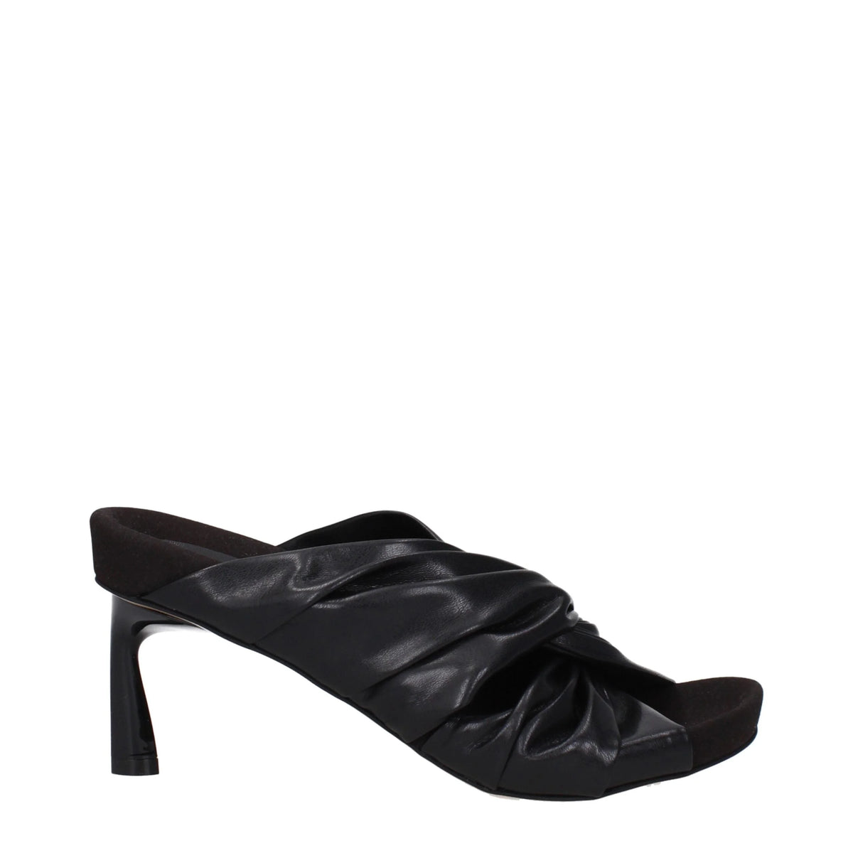 Stella McCartney Black Leather Stiletto Heels Sandals