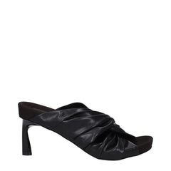 Stella McCartney Black Leather Stiletto Heels Sandals