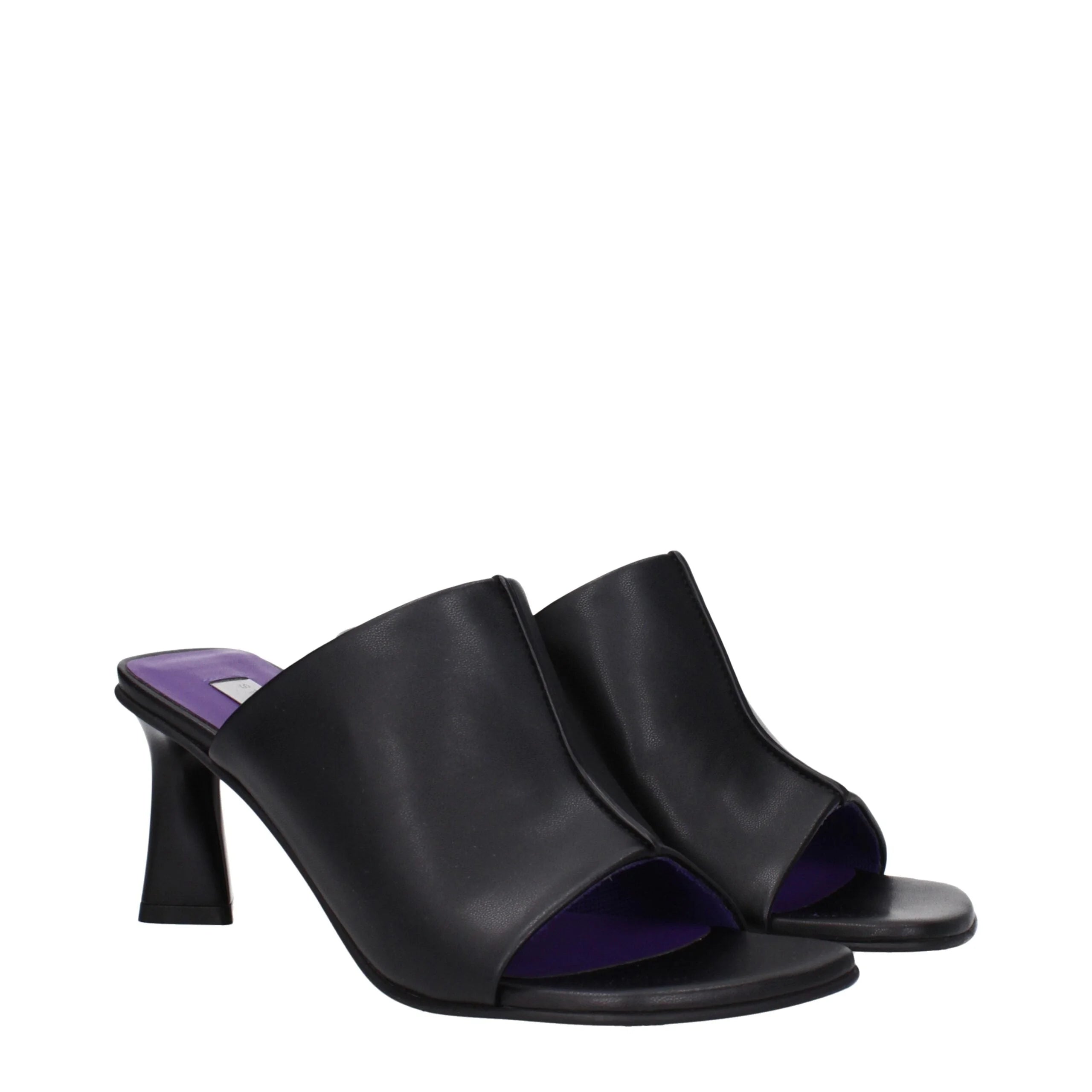 Stella McCartney Black Leather Stiletto Heels Sandals - Sandals
