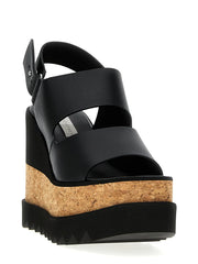 Stella McCartney Black Polyester Wedge Sandals - EU40/US10