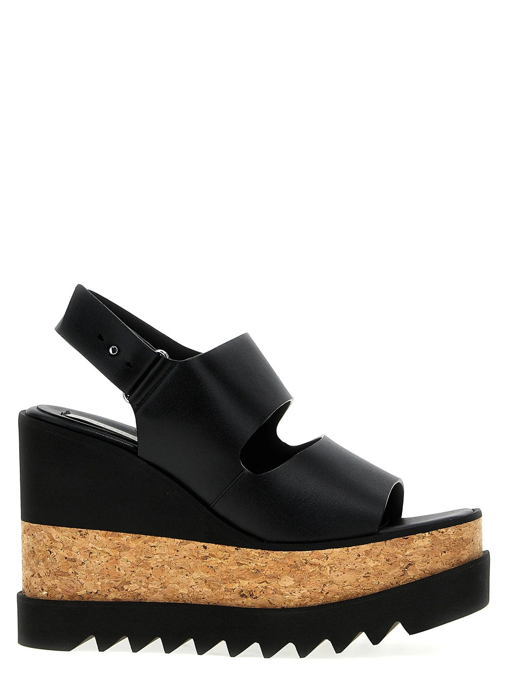 Stella McCartney Black Polyester Wedge Sandals - EU40/US10