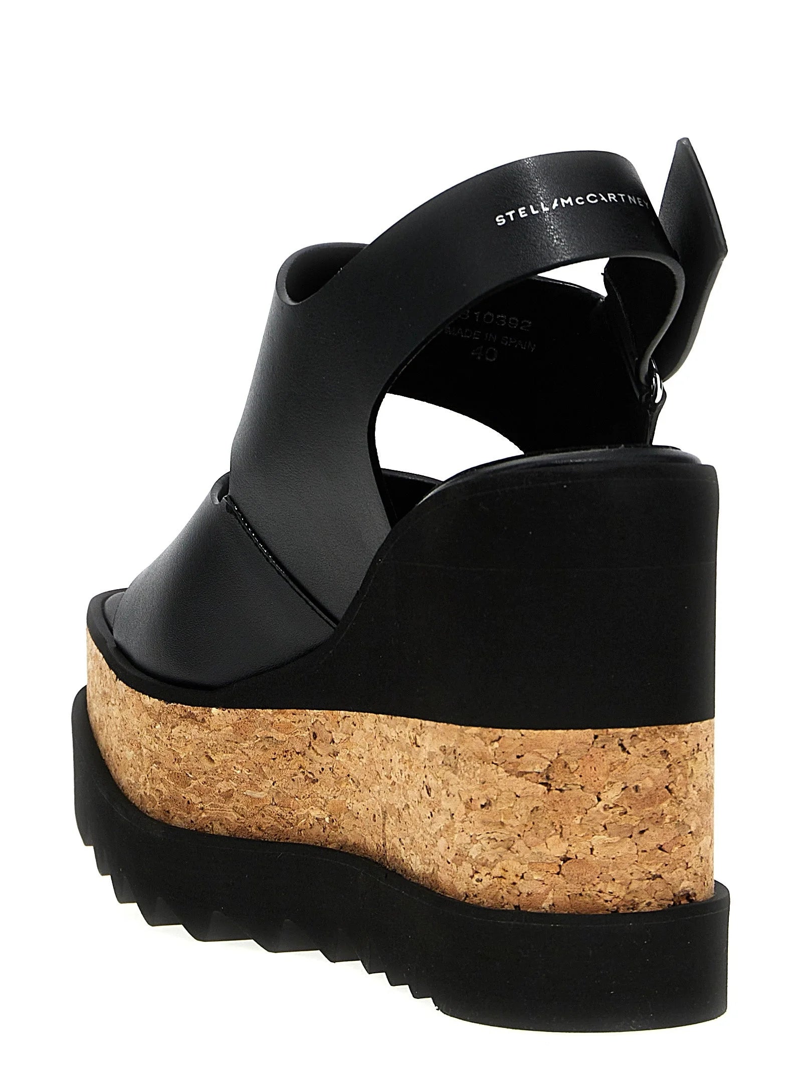 Stella McCartney Black Polyester Wedge Sandals - EU40/US10