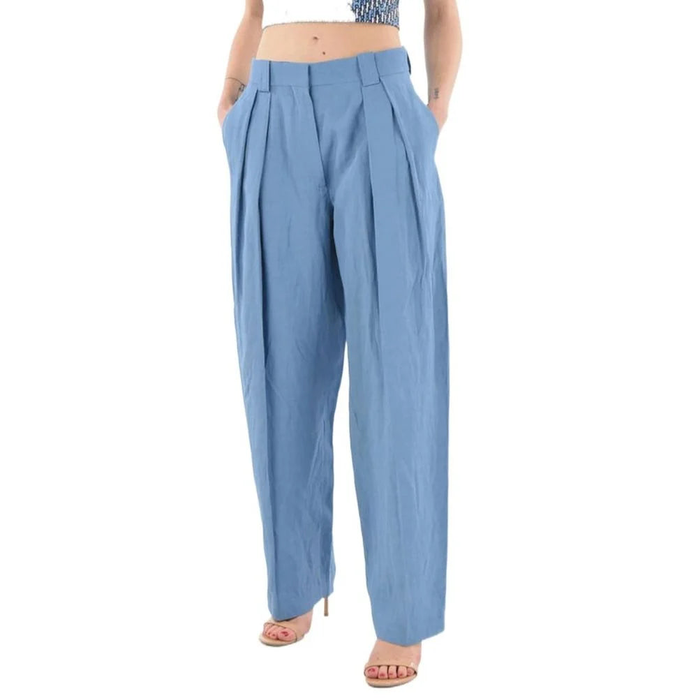Stella McCartney Blue Linen Casual Pants - 40