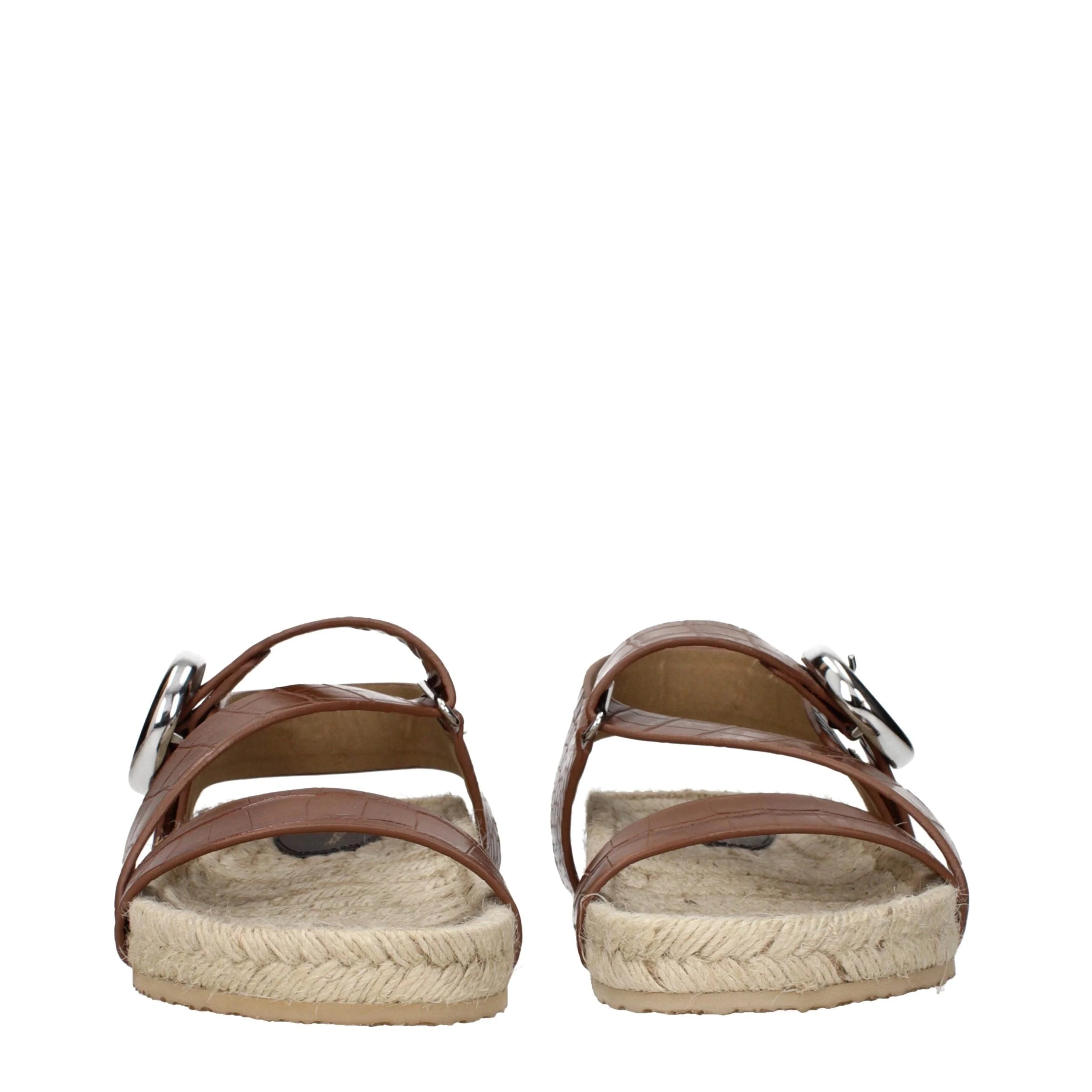 Stella McCartney Brown Leather Flat Sandals - EU36/US6