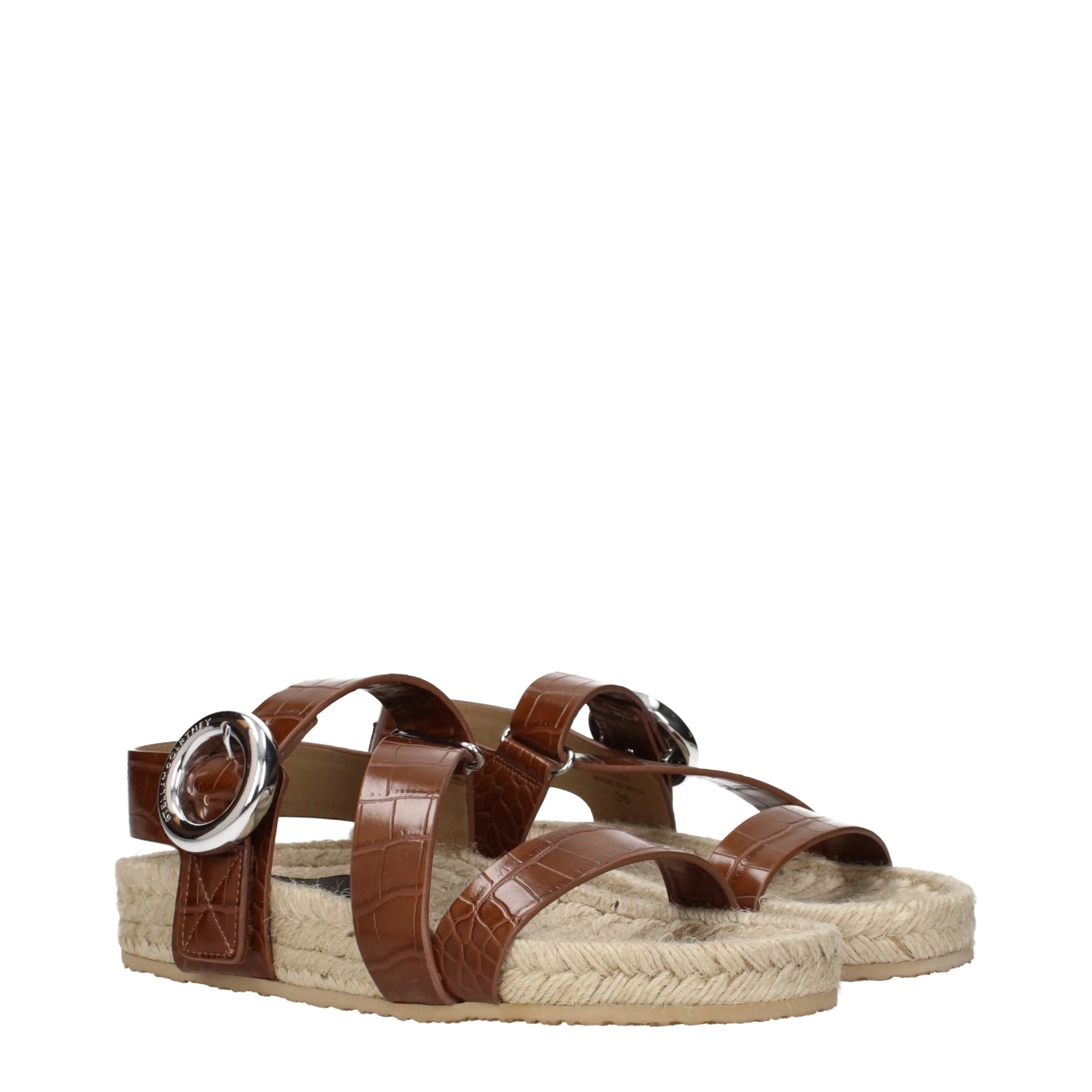 Stella McCartney Brown Leather Flat Sandals - EU36/US6