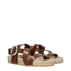 Stella McCartney Brown Leather Flat Sandals - EU36/US6