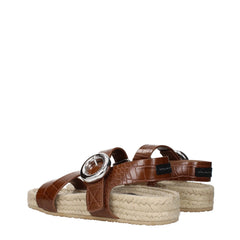 Stella McCartney Brown Leather Flat Sandals - EU36/US6