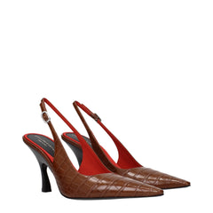 Stella McCartney Hnedé kozené pumpy