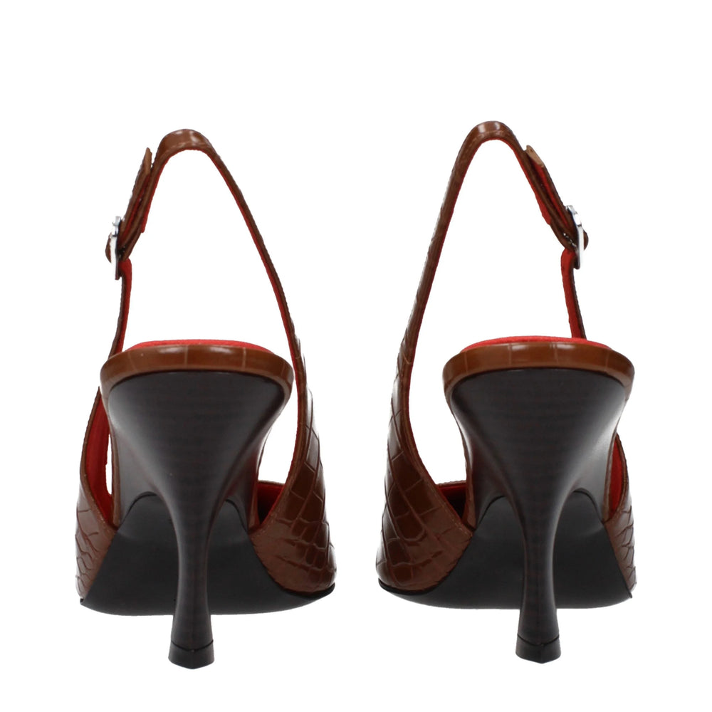 Stella McCartney Hnedé kozené pumpy