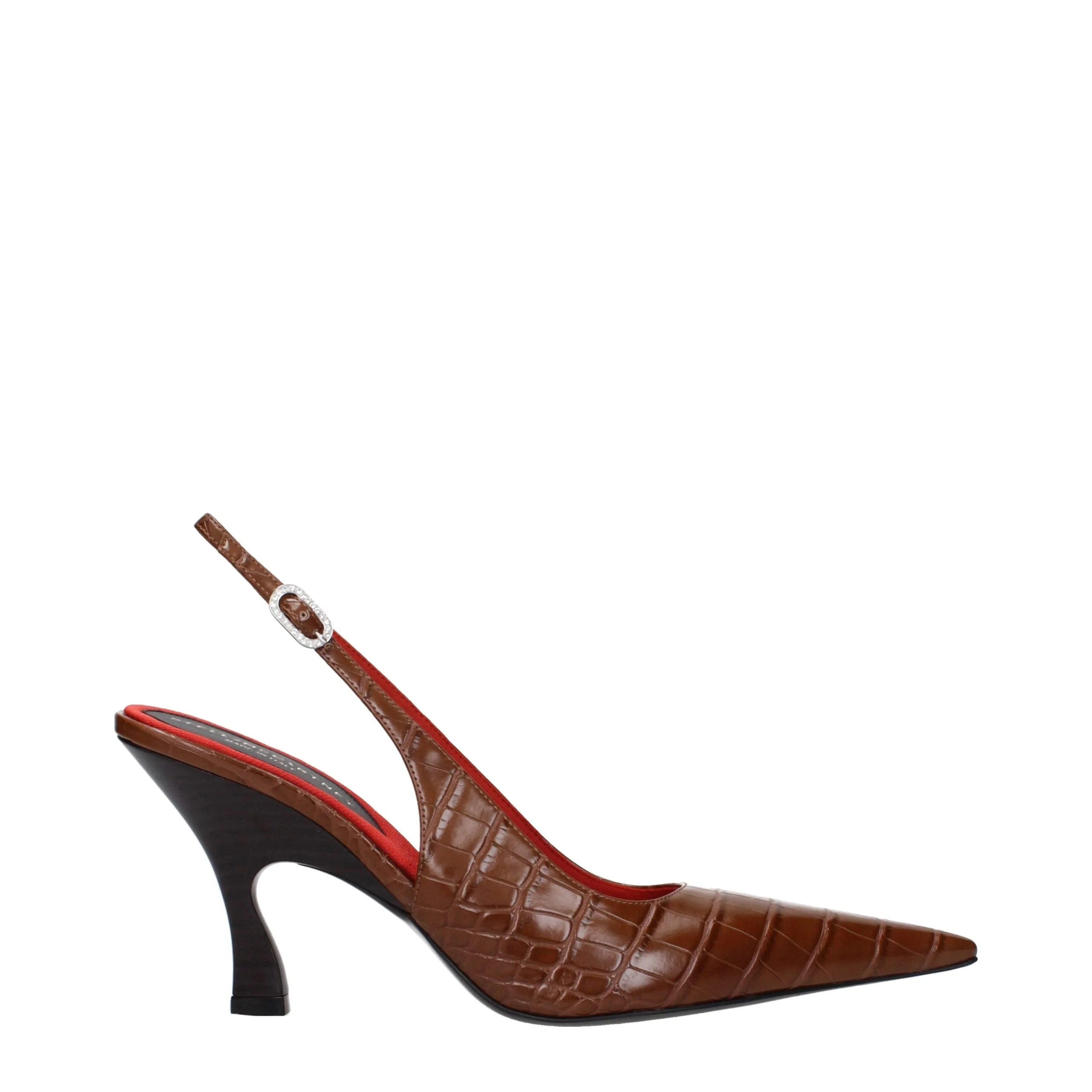 Stella McCartney Hnedé kozené pumpy