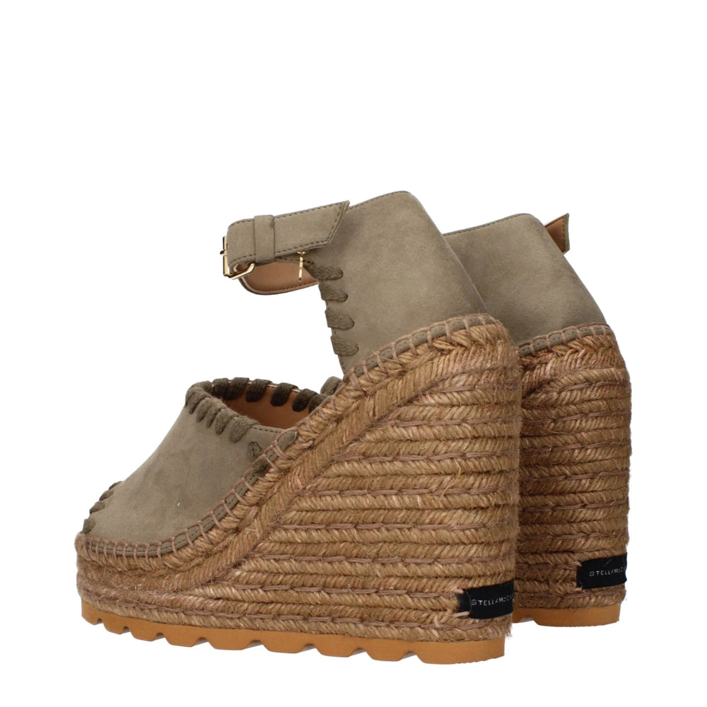 Stella McCartney Green Leather Wedges Sandals