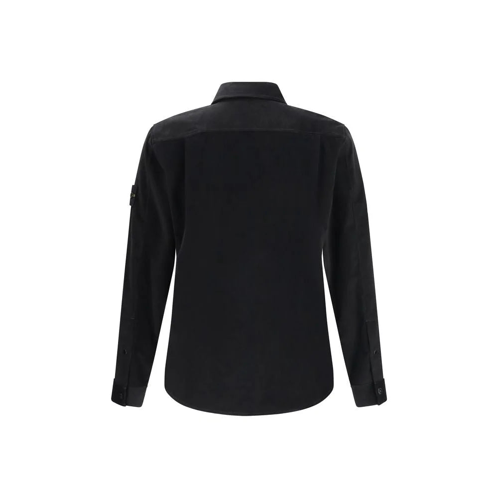 Stone Island Black Cotton Dress Shirt - M