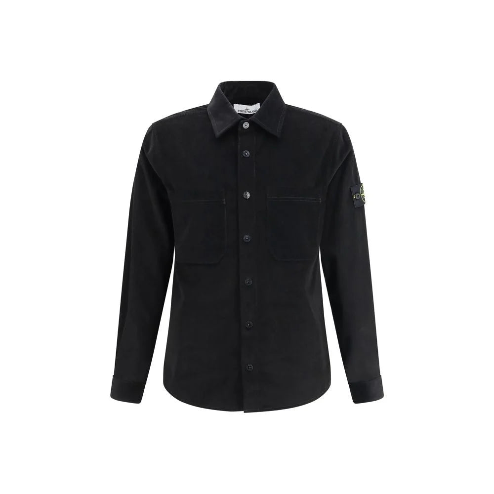Stone Island Black Cotton Dress Shirt - M