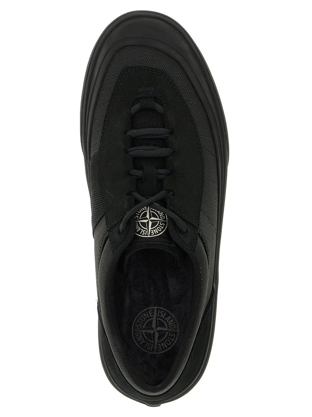 Stone Island Black Cotton Low Top Sneakers