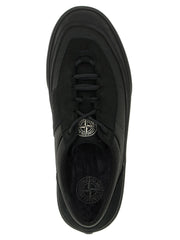 Stone Island Black Cotton Low Top Sneakers