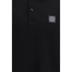 Stone Island Black Cotton Polo Shirt