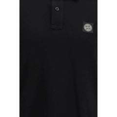 Stone Island Black Cotton Polo Shirt