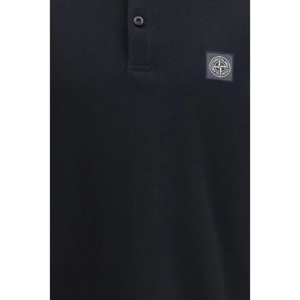 Stone Island Black Cotton Polo Shirt - L