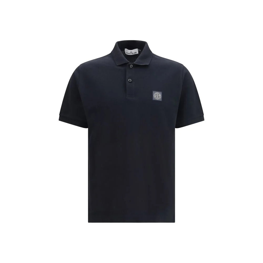 Stone Island Black Cotton Polo Shirt - L