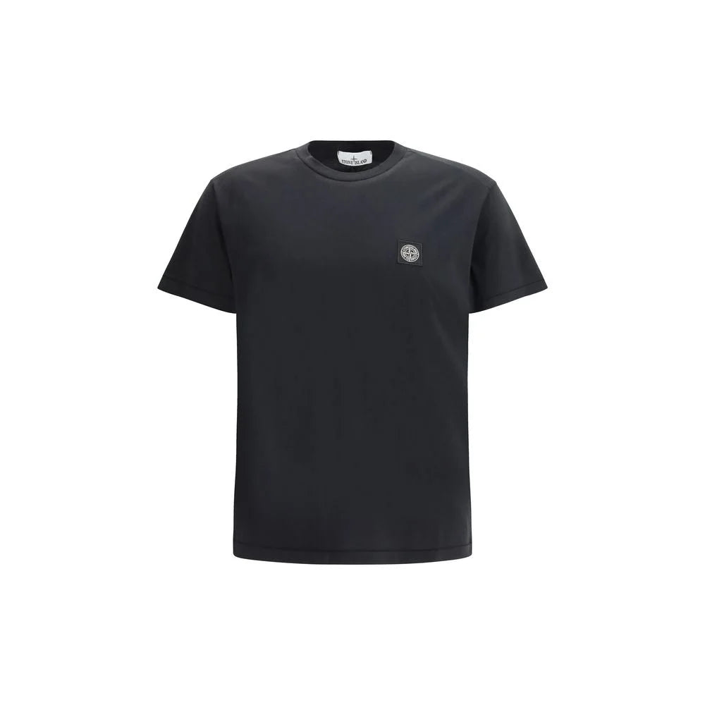 Stone Island Black Cotton T-Shirt - L