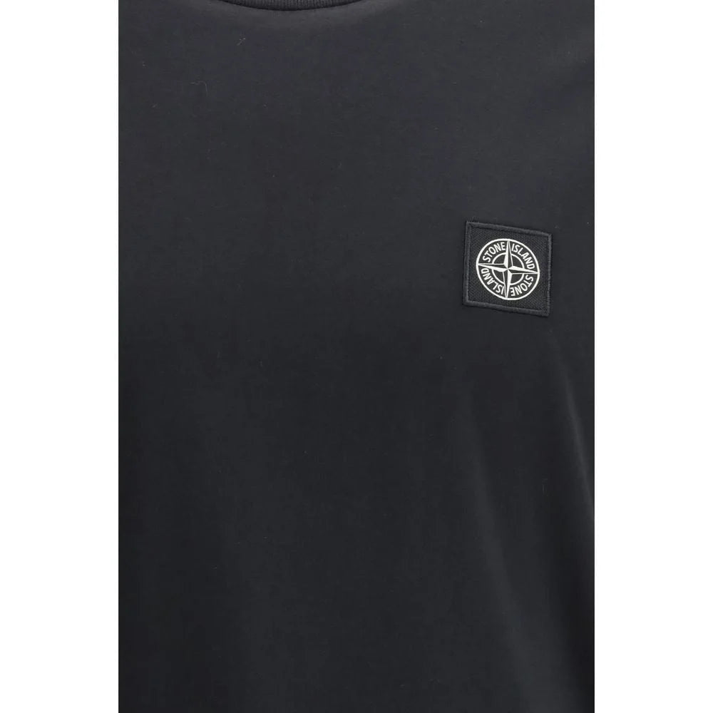 Stone Island Black Cotton T-Shirt - L