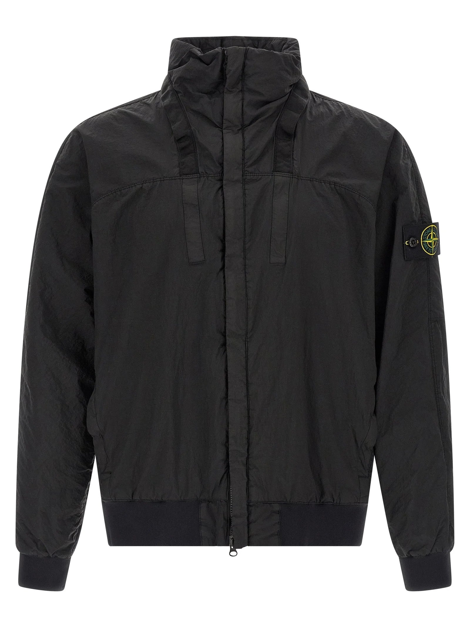 Stone Island Black Polyamide Bomber