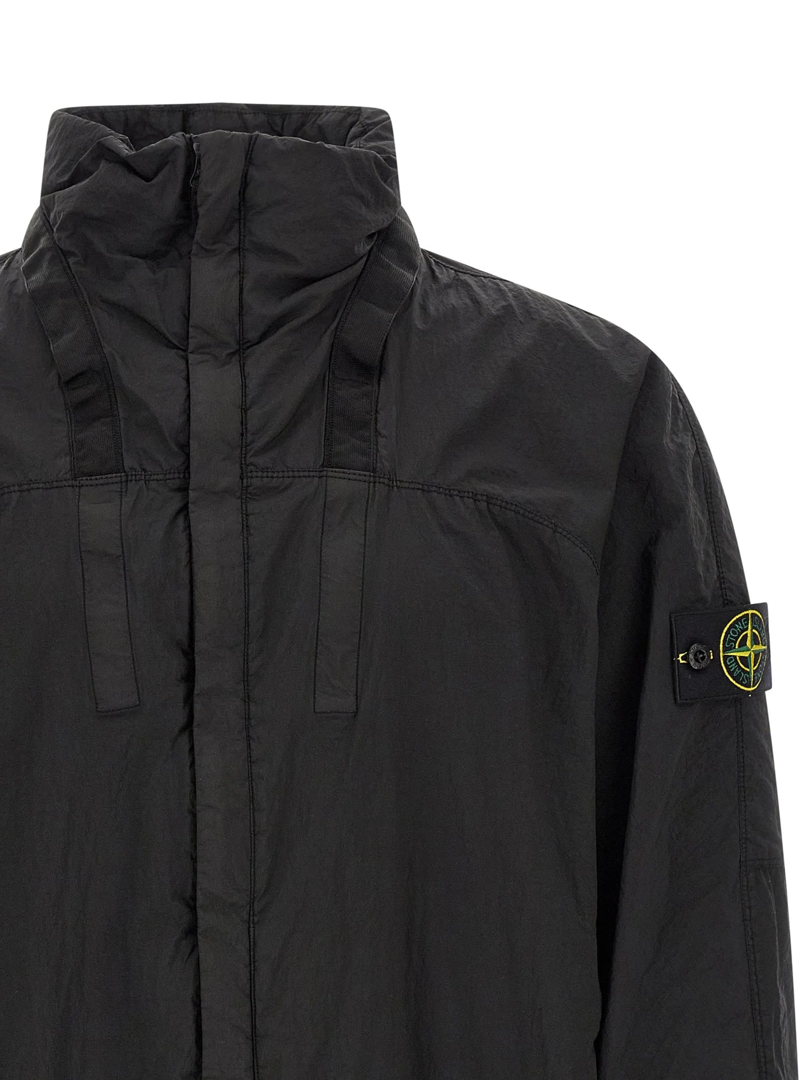 Stone Island Black Polyamide Bomber