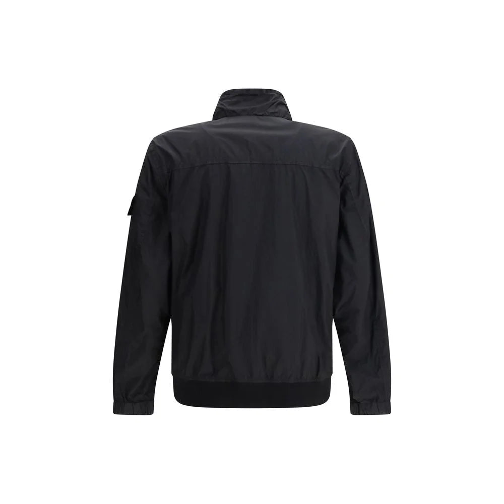 Stone Island Black Polyamide Coat - M