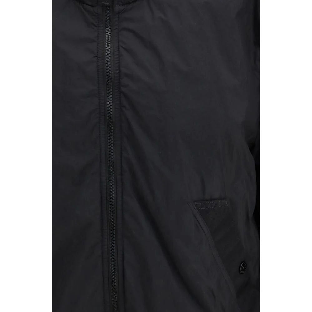 Stone Island Black Polyamide Coat - M