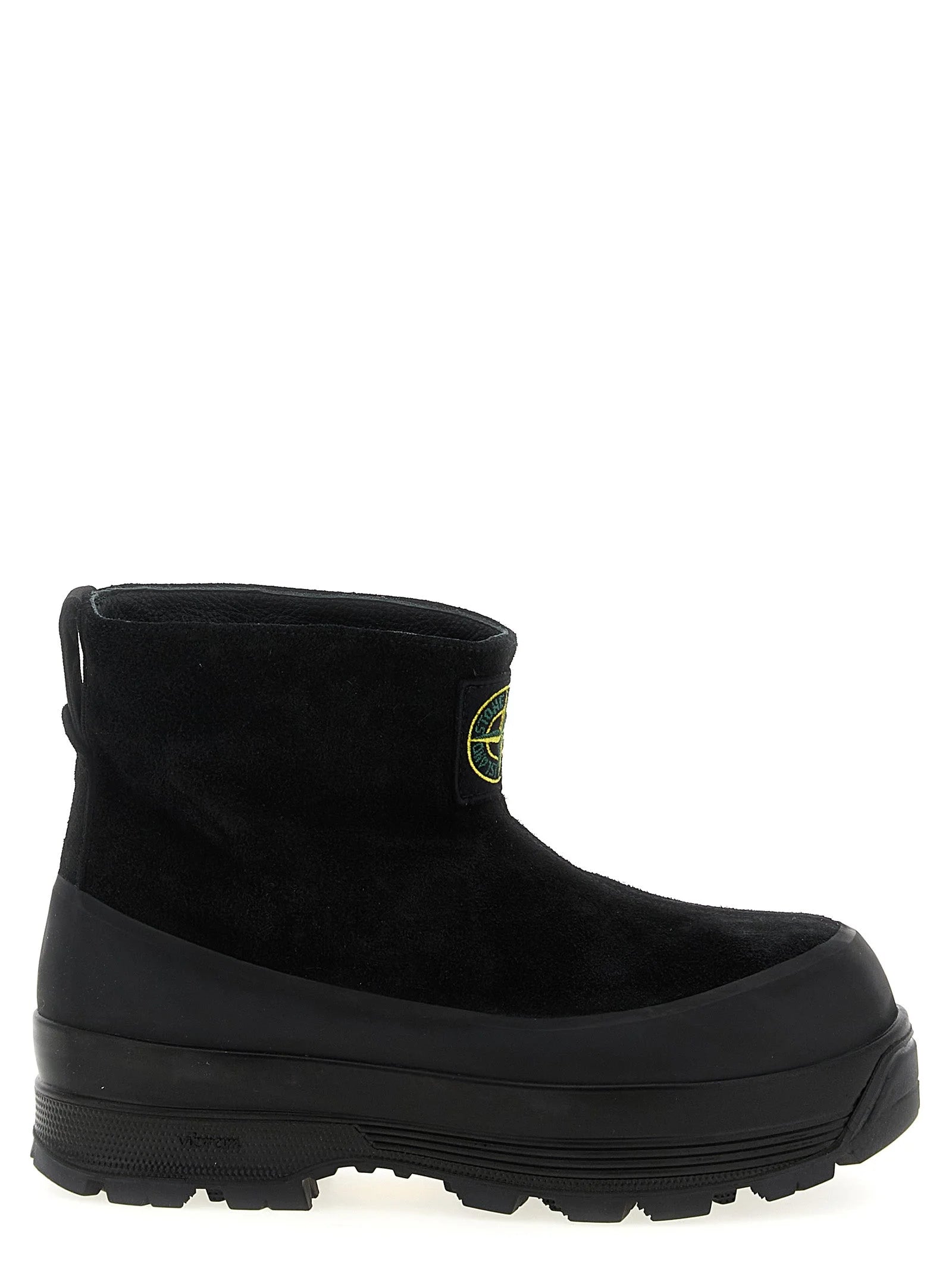 Stone Island Black Rubber Ankle Boots
