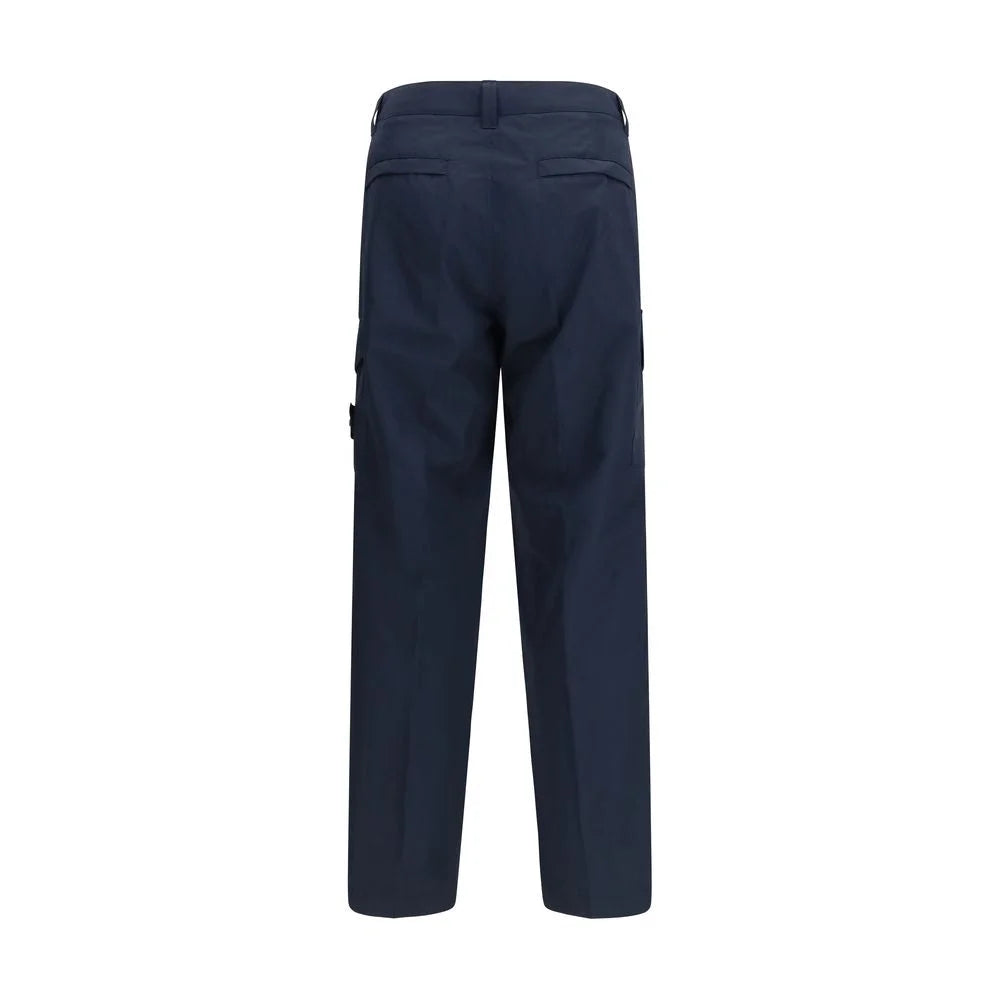 Pantalon cargo en coton bleu Stone Island