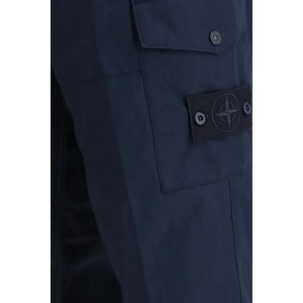 Pantalon cargo en coton bleu Stone Island