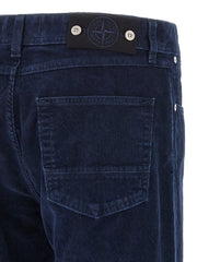 Stone Island Blue Cotton Casual Pants
