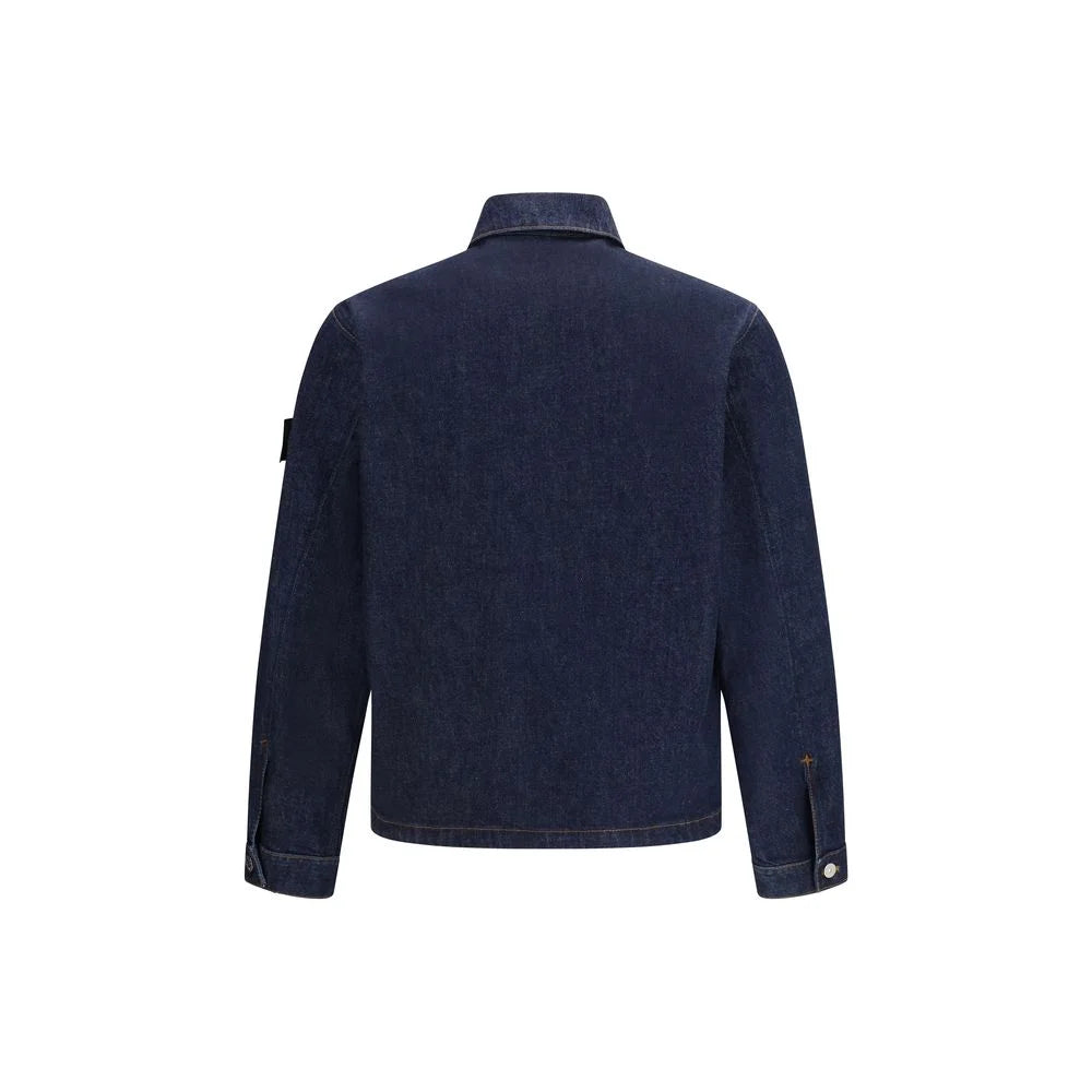 Stone Island Blue Cotton Denim Jacket - M - Trucker Jackets
