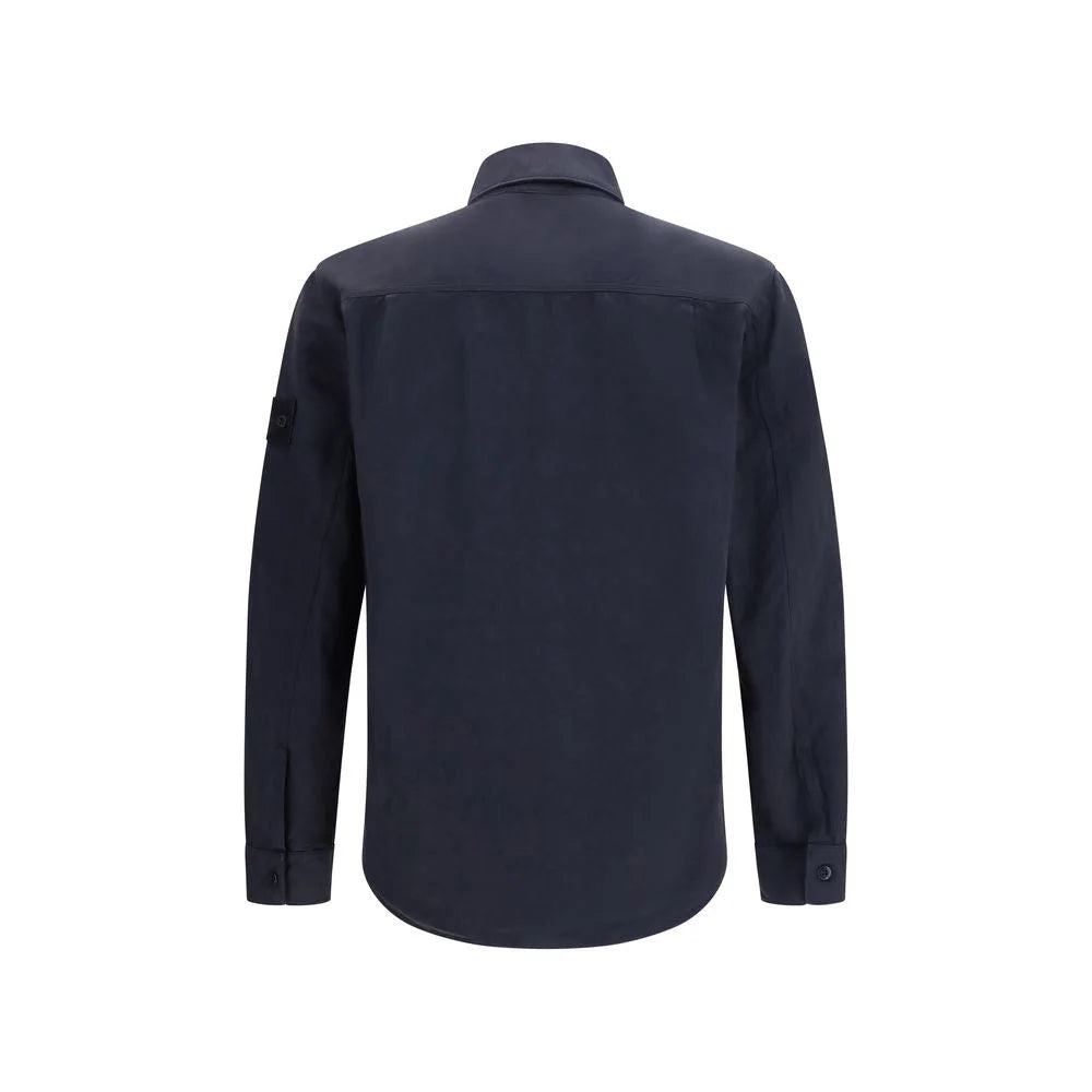 Stone Island Blue Cotton Jackets And Coat - M