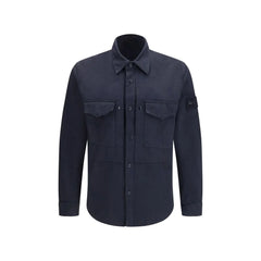 Stone Island Blue Cotton Jackets And Coat - M