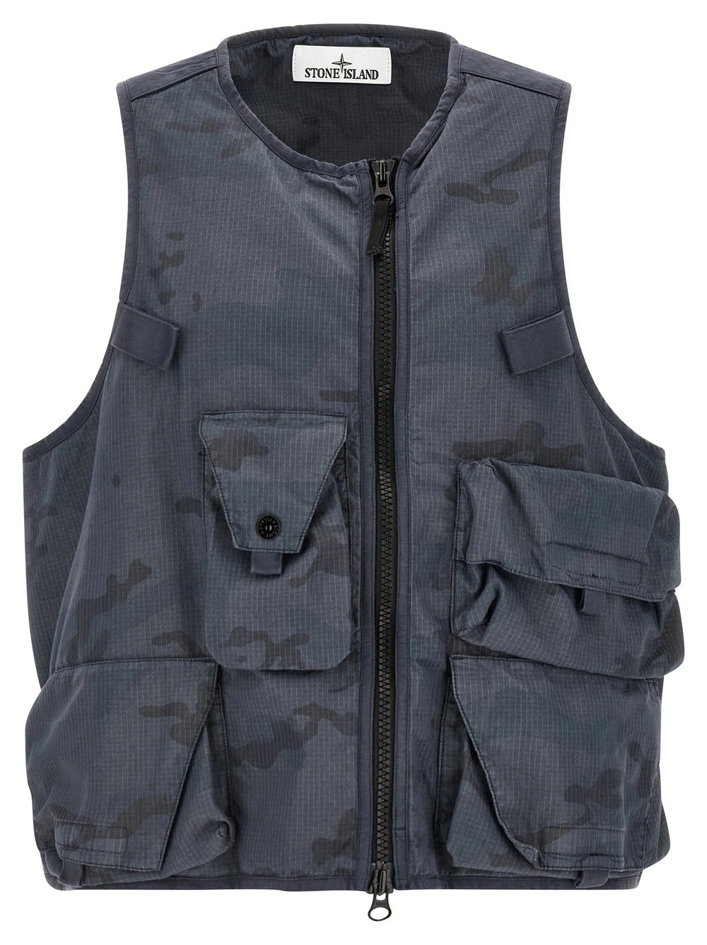 Stone Island Blue Cotton Sleeveless Jacket - M