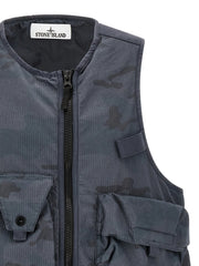 Stone Island Blue Cotton Sleeveless Jacket - M