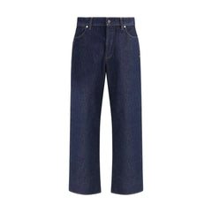 Stone Island Blue Cotton Straight-Leg Jeans - Jeans