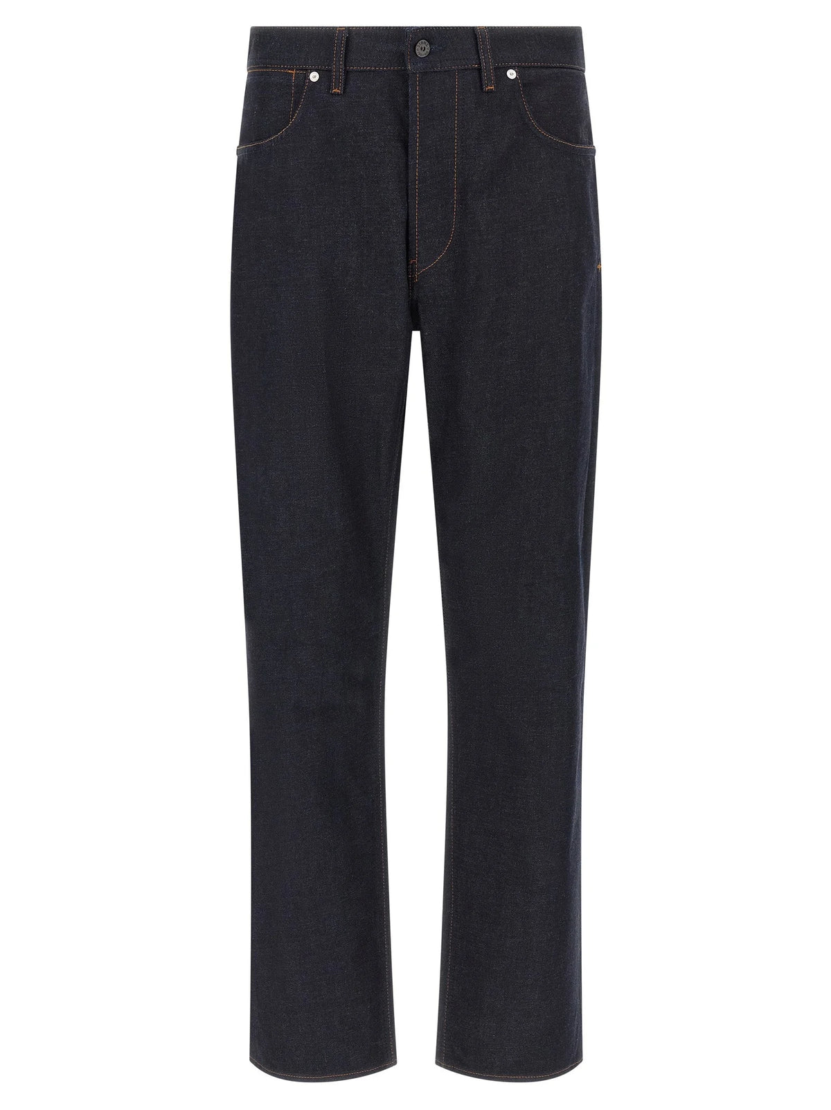 Stone Island Blue Cotton Straight-Leg Jeans