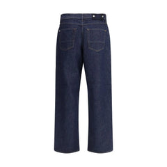 Stone Island Blue Cotton Straight-Leg Jeans - Jeans