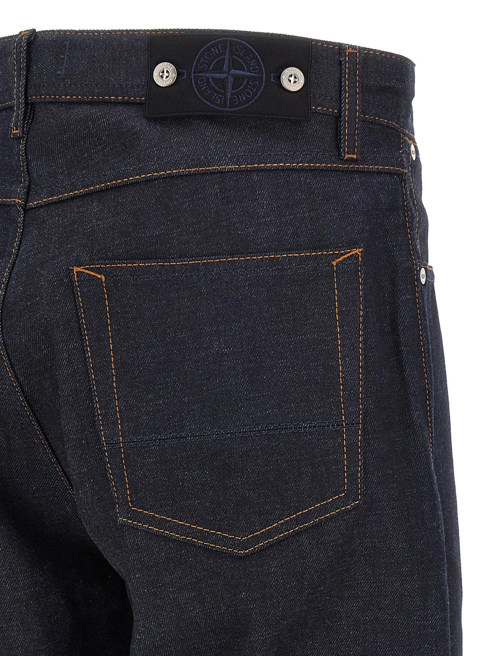 Stone Island Blue Cotton Straight-Leg Jeans