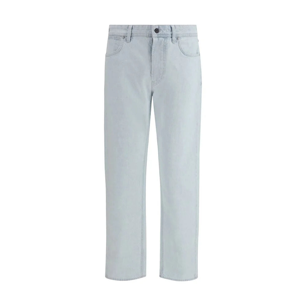 Stone Island Blue Cotton Straight-Leg Jeans