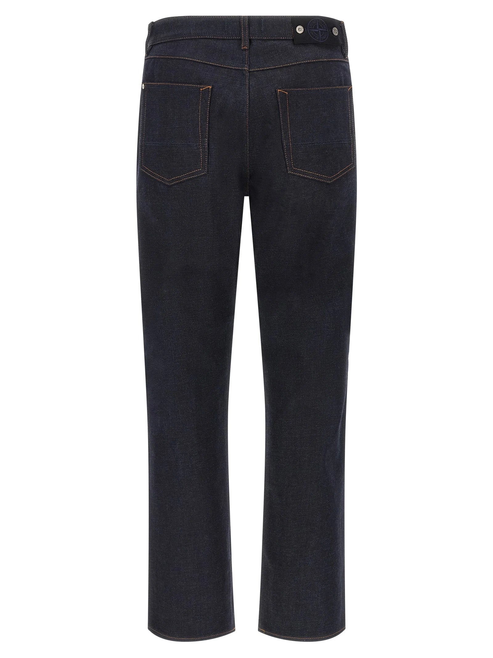 Stone Island Blue Cotton Straight-Leg Jeans
