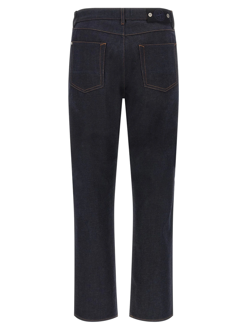 Stone Island Blue Cotton Straight-Leg Jeans