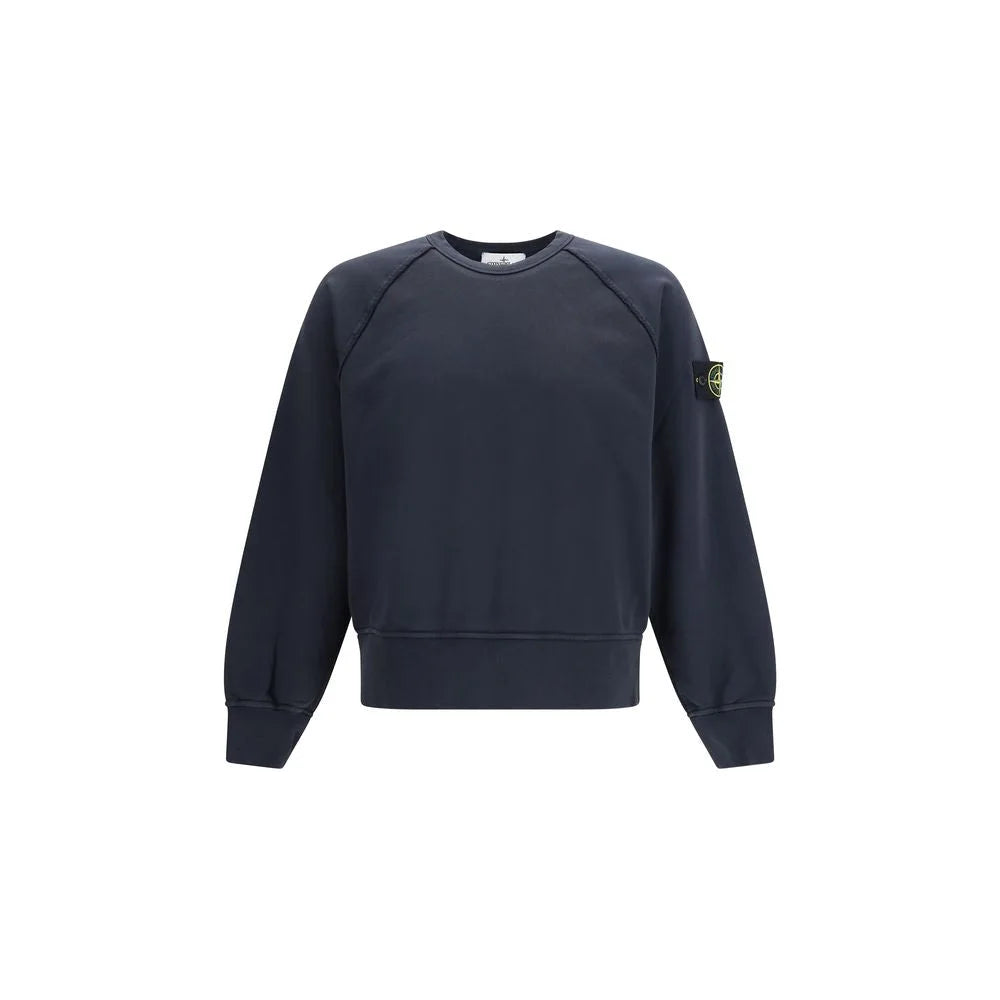 Stone Island Blue Cotton Sweatshirt