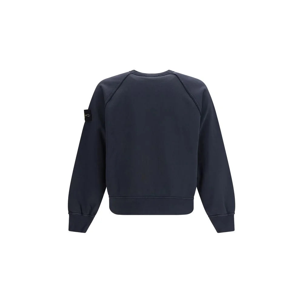 Stone Island Blue Cotton Sweatshirt