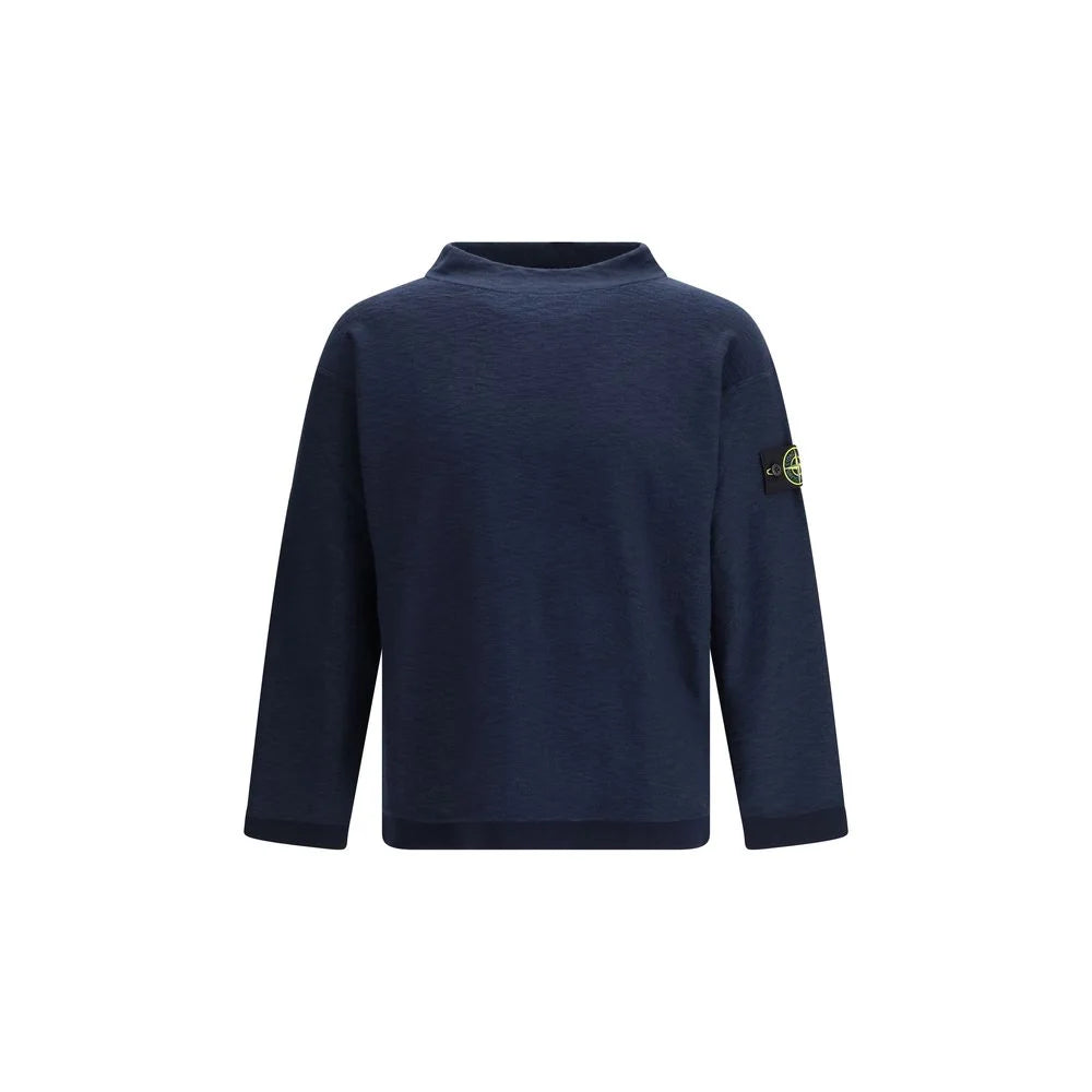 Stone Island Blue Cotton Sweatshirt