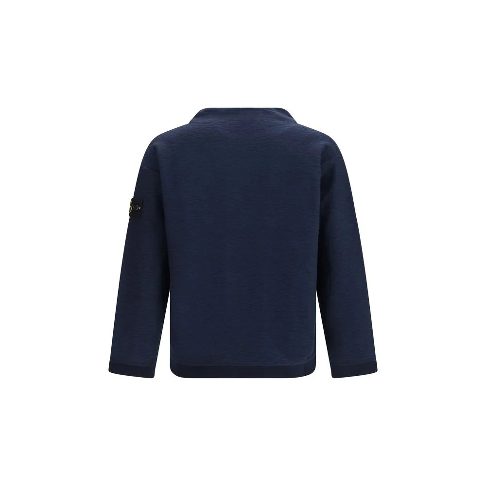 Stone Island Blue Cotton Sweatshirt