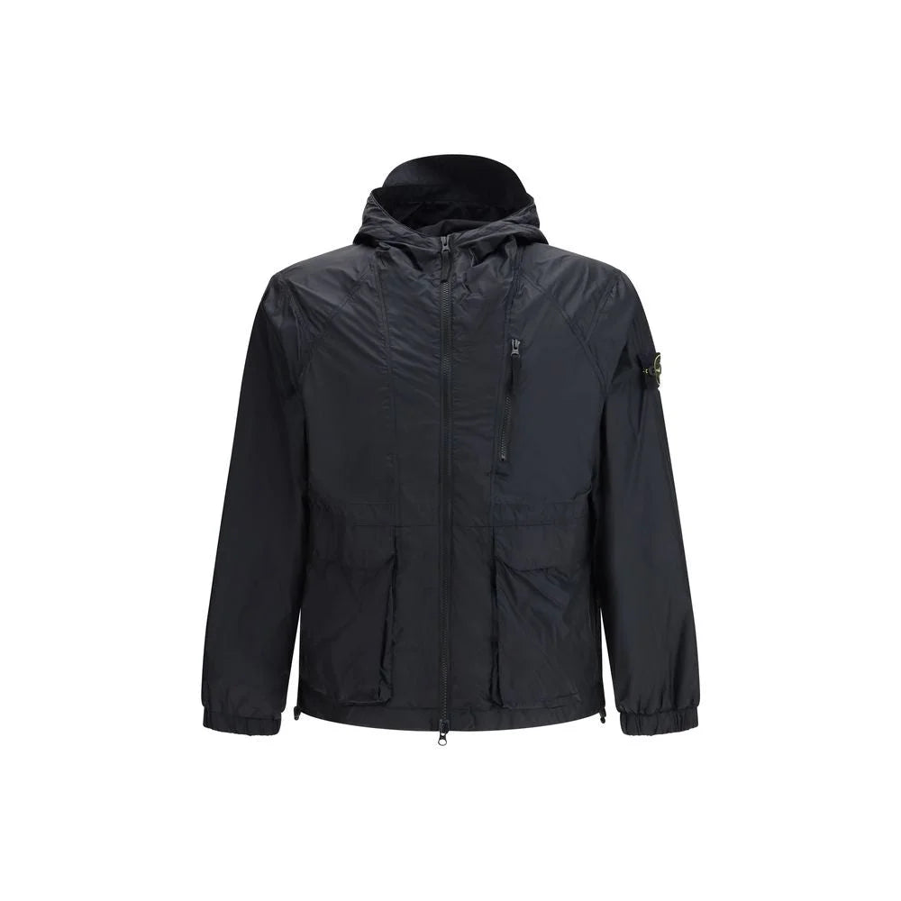 Stone Island Blue Polyamide Coat